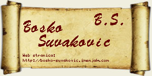 Boško Šuvaković vizit kartica